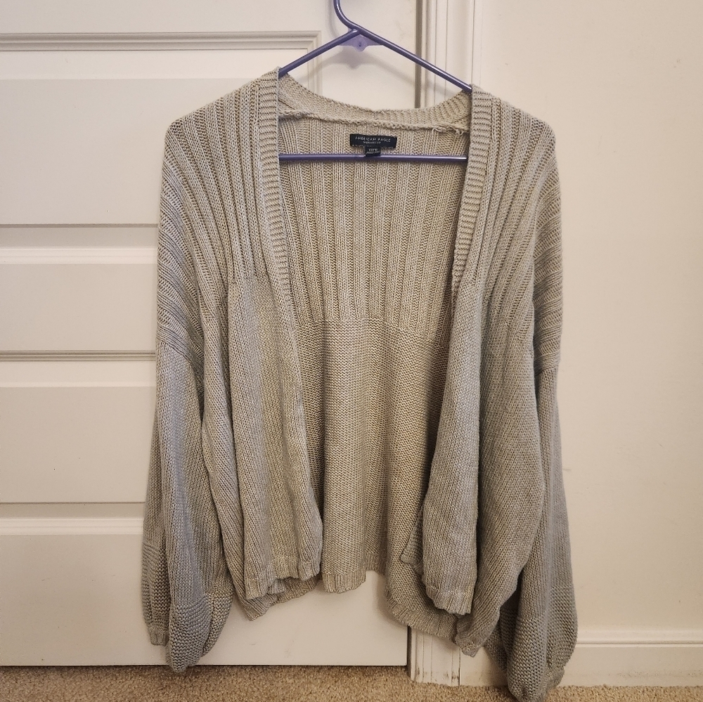 American Eagle Gray Cardigan‎ Oversized Fit Size M #R408